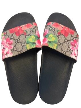 Authentic Gucci Floral GG Slide Sandals Bloom Size 38
